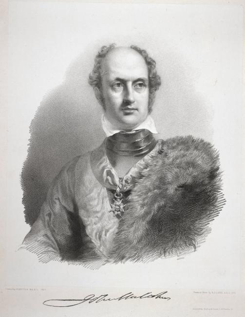 Lithograph portrait of Sir John Malcolm, by Richard James Lane, 1832. P616. BL Images Online