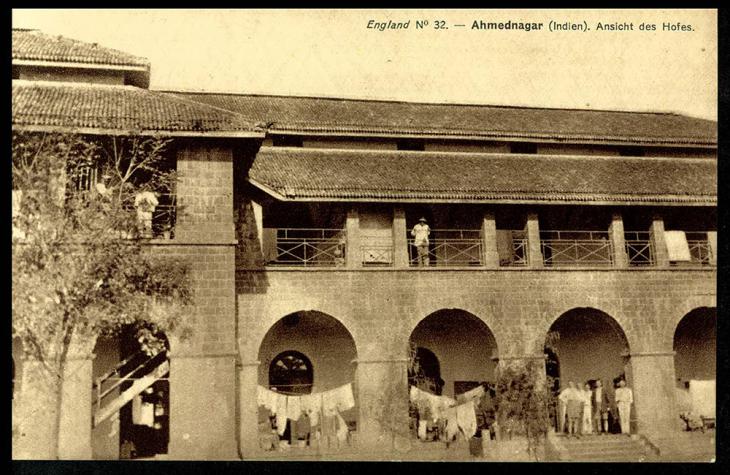 Postcard published by ICRC showing a view of the camp’s courtyard at Ahmednagar. Image courtesy of ICRC archives [ACICR C G1]