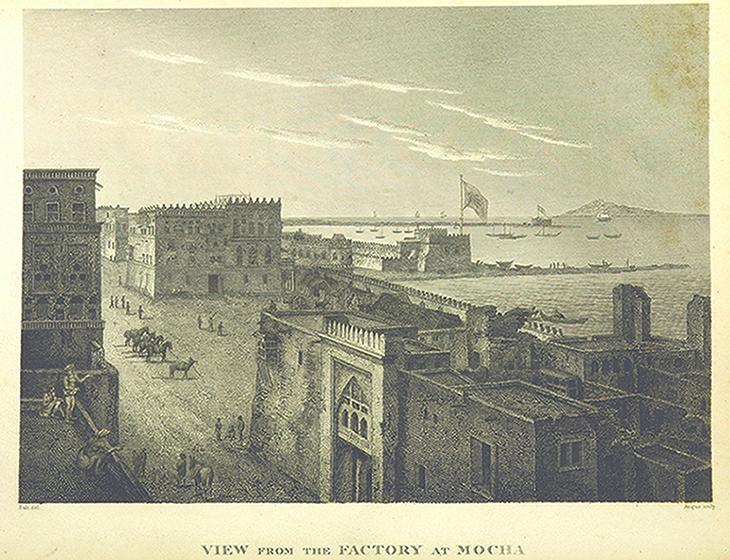 ‘View from the Factory at Mocha’, by Henry Salt. From George Annesley, Voyages and Travels to India, Ceylon, the Red Sea, Abyssinia, and Egypt. 1802, 1803, 1804, 1805 and 1806 (London: William Miller, 1809). Public Domain