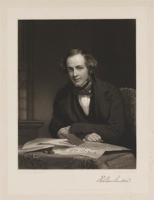 Portrait of Sir Henry Creswicke Rawlinson, 1860. Rawlinson was awarded the Lion and Sun medal himself in 1844. National Portrait Gallery, London, NPG D39216. Used under the terms of CC BY-NC