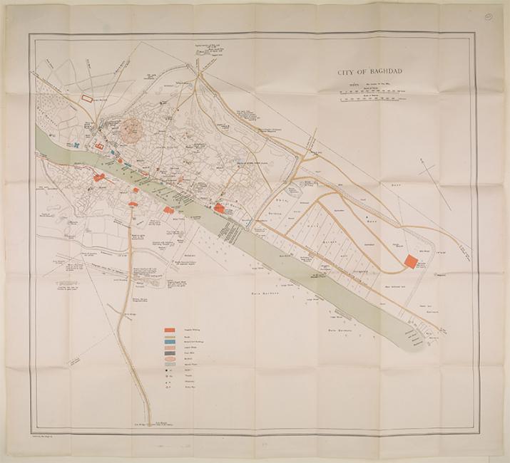 Plan of the city of Baghdad issued by the Admiralty War Staff, 1917. IOR/L/MIL/17/15/41/3, p. 527