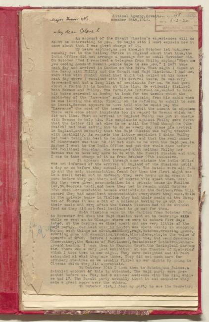 McCallum discusses Shaikh Ahmad’s activities during his final week in London. IOR/R/15/1/504, f. 125