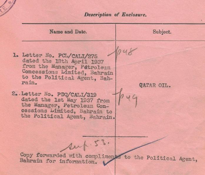 Detail from letter transmitting enclosure from the Secretary of State for India, 6 May 1937. IOR/R/15/2/418, f. 70