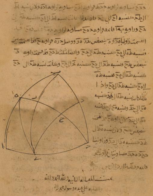 The end of the second part of Menelaus’ Spherics. Or 13127, f. 45r