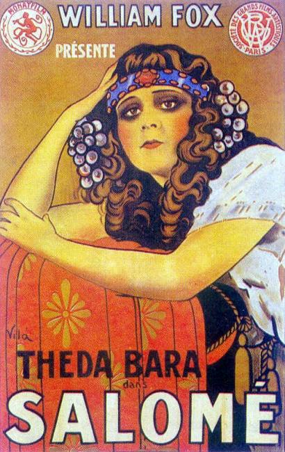 صورة لنجمة السينما الصامتة، ثيدا بارا، في دور سالومي، ١٩١٨.