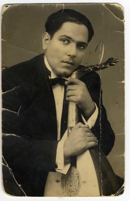 The young oud player Dawud al-Kuweiti - courtesy Shlomo Elkivity