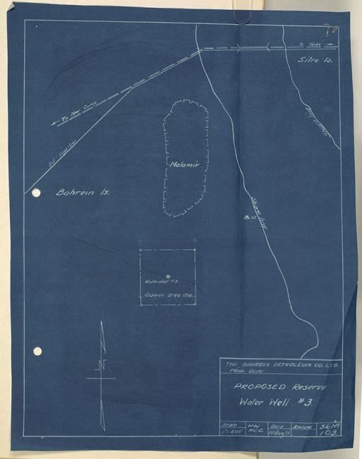 Proposed reserve water well, Bahrein Petroleum Company Limited, 1935. IOR/R/15/2/399, f. 71