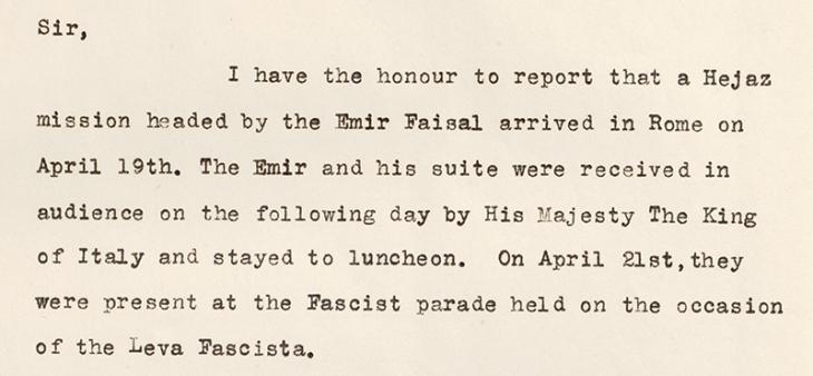 Letter from the British Embassy in Rome, 23 April 1932. IOR/R/15/1/602, f. 11