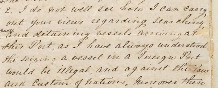Extract of a letter sent by Captain Felix Jones, Resident in the Persian Gulf, to H. L. Anderson, Secretary to the Government in Bombay, November 1858. IOR/R/15/1/177, ff. 18–19