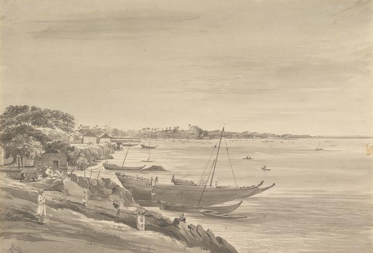 Wash depicting the view from Fort George towards Mazagaon, by William Miller, c.1828. © British Library Board, WD4181
